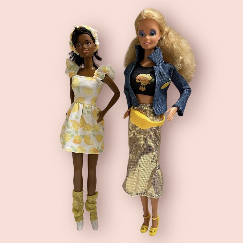 Strawberry Shortcake LEMON MERINGUE Clothing Outfits Unboxed & 2 Barbie Dolls